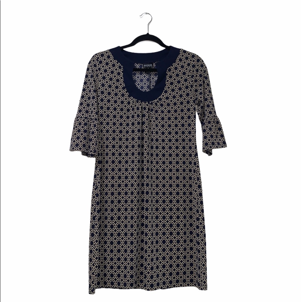 EN Focus studio bohemian dress blue and beige sz 6